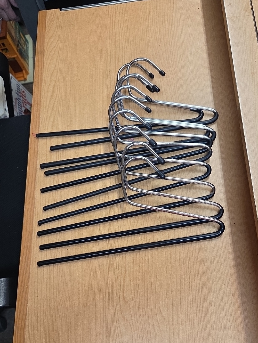 Metal Open End Pants Hangers Non-Slip Slack Jeans Closet Organizer Black